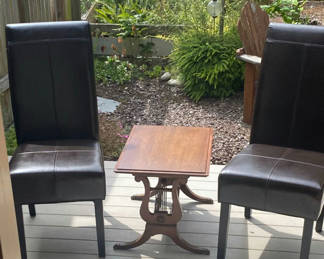 Lot 31: Vintage Small Table and 2 Highback Chairs