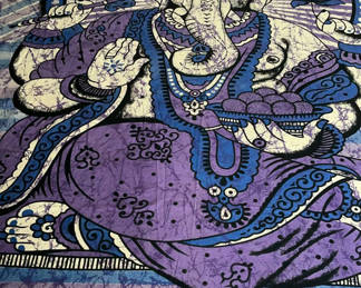 Lot 25: Decorative textile wall hangings and bedspreads, shower curtain