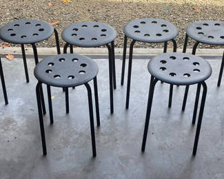 Lot 43: 6 IKEA Backless Metal Stools