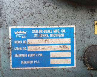 Saylor -Beall Air compressor 2 stage