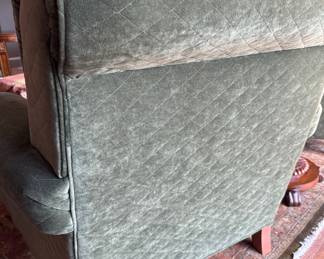 Ethan Allen Quilted Sage Green Upholstered Chair