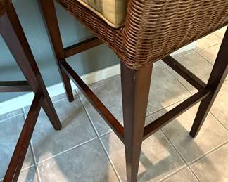 Ethan Allen Woven Rattan Bar Stool