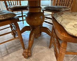 Oak Claw Foot Dining Set