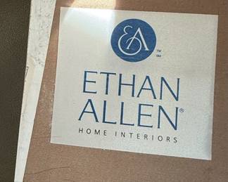 Ethan Allen Leather Club Chair and Ottoman