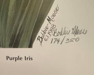 Bobbie Mease Purple Iris Limited Edition Print