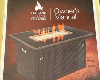 Wicker Style Propane Fire Pit Table with Glass Guard