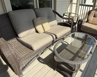 Opohoro Luna 7-Piece Wicker Patio Conversation Set
