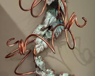 Copper and Patina Vine Wall Sculpture