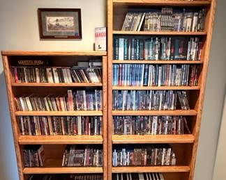 Oak Veneer Media Bookcases (Pair)