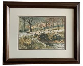 Jim Gray Signed 'Country Bridge' Print
