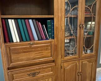 Thomasville Style Oak Secretary China Cabinet
