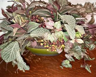 Fittonia and Wandering Jew Arrangement in Green Bowl