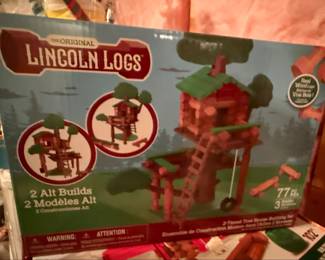 Collection of 3 Lincoln Logs Sets: Blacksmith, Tree House, Fun on Farm
