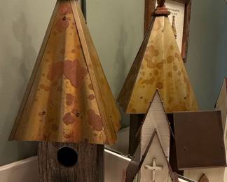 Glitzhome Rustic Decorative Birdhouse Set