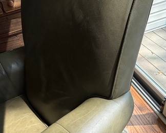 Ethan Allen Leather Club Chair and Ottoman