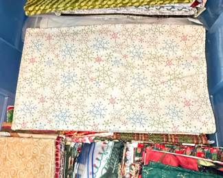 Assorted Themed Quilting Fabric Scraps & Notions