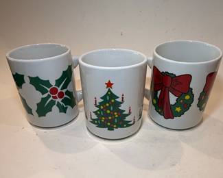 1992 HF Houston Foods Christmas Mugs (Set of 3)