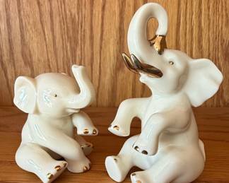 Lenox Porcelain Baby Elephant Figurines (Pair)