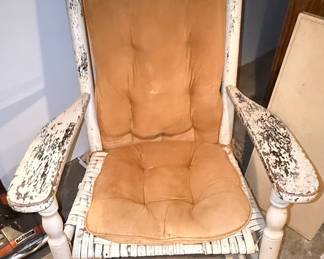 Vintage Wicker Spindle Rocking Chair