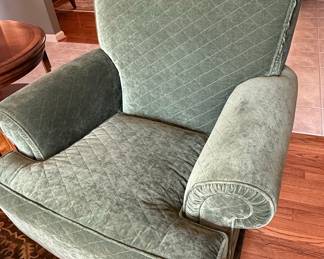 Ethan Allen Quilted Sage Green Upholstered Chair