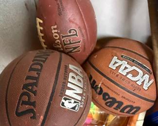 Assorted Vintage Sports Balls Collection