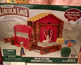Collection of 3 Lincoln Logs Sets: Blacksmith, Tree House, Fun on Farm