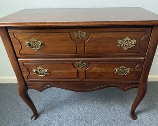Queen Anne Style Cherry Lowboy Nightstand