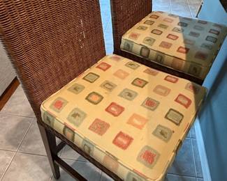 Ethan Allen Woven Rattan Bar Stool