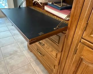 Thomasville Style Oak Secretary China Cabinet