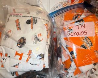 Assorted Themed Quilting Fabric Scraps & Notions