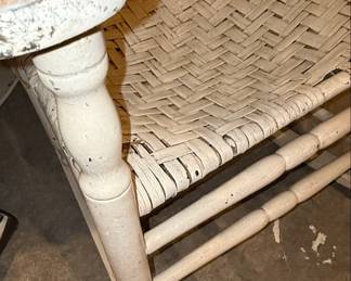 Vintage Wicker Spindle Rocking Chair