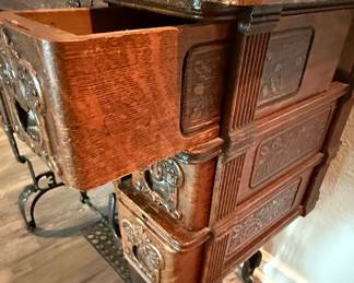 White Rotary Treadle Sewing Machine Cabinet