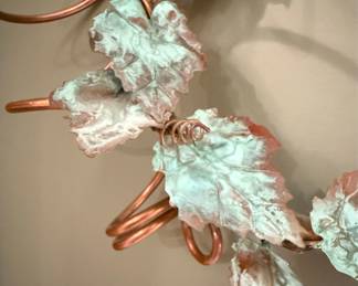 Copper and Patina Vine Wall Sculpture