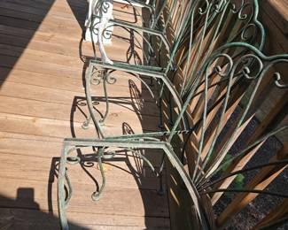Vintage metal scroll chairs