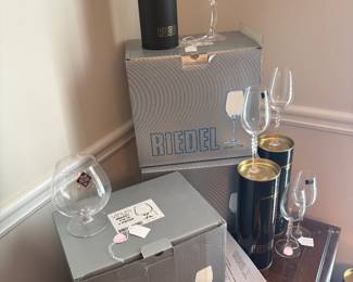 Reidel Crystal with boxes 