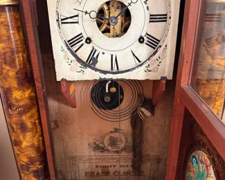 Inside of Seth Thomas clock-braid of hair