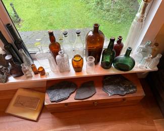 Upstairs Kitchen- bottles, wooden box