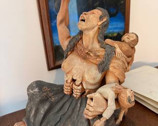 Dining Room-E. Merida pottery sculpture Cuzco, Peru