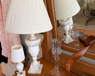 Upstairs Bedroom 1-alabaster lamps