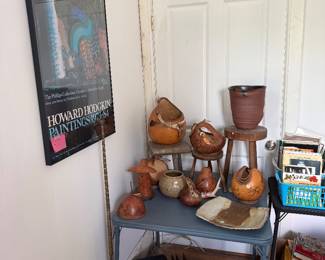 Library-wood burned gourds by Honey Hill Arts, pottery pieces