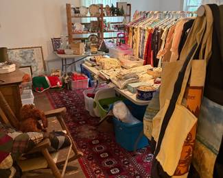 Upstairs Bedroom 2-Linens, clothing, Christmas, fabric
