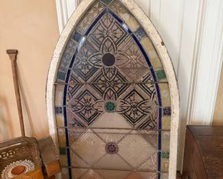 Living Room-over 5’ tall stained glass window