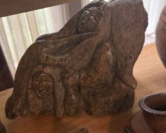 Parlor Case Table- N. Jimerson from Beaver Clan Seneca Tribe, “False Faces”. His work is in the Smithsonian.