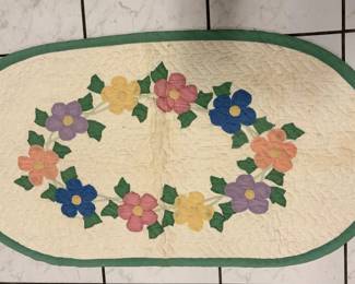 E Hand stitched Runner w shadow, not stain