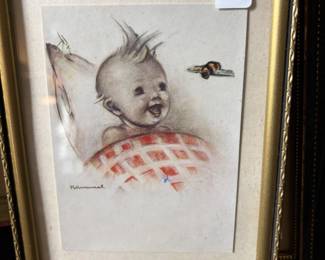 E vtng framed baby sketch