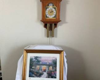Thomas Kinkade Studio In The Garden And A Seth Thomas Gong Wall Clock