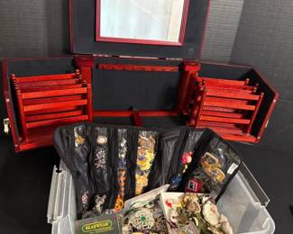 Mystery Lot Of Jewelry And Jewelry Box