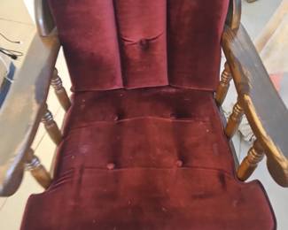 Glider Rocking Chair And Brass Colored Lamp