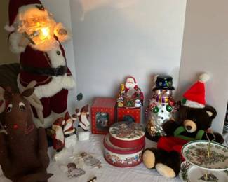 Light Up Santa, Fitz  Floyd Cookie Plate, Donna Gelsinger Ornaments, And More