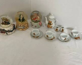 Snow Globes And A Kermann Childs Tea Set